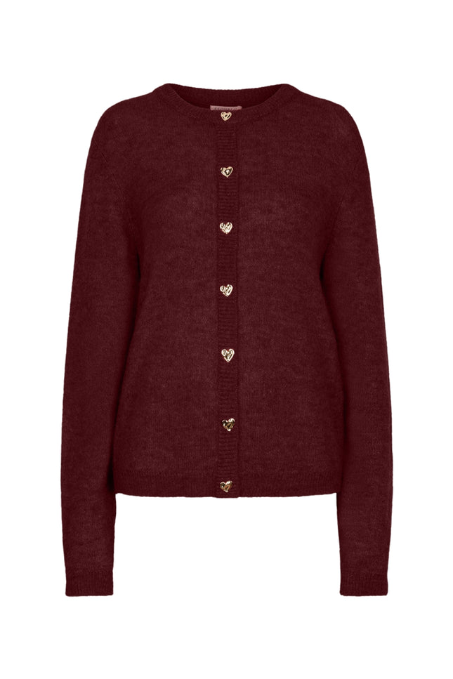 Cardigan Closed Placket Fancy Buttons Merlot F26.07510