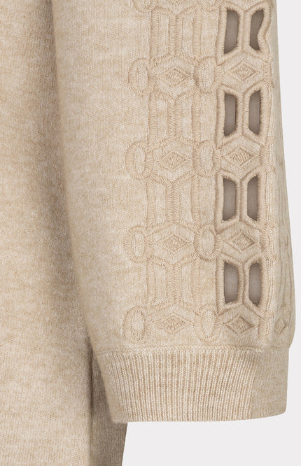 Jurk Knit Embroidery Biscuit F26.07523