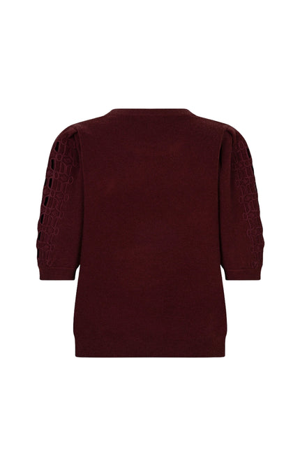Sweater Knit Embroidery Merlot F26.07524