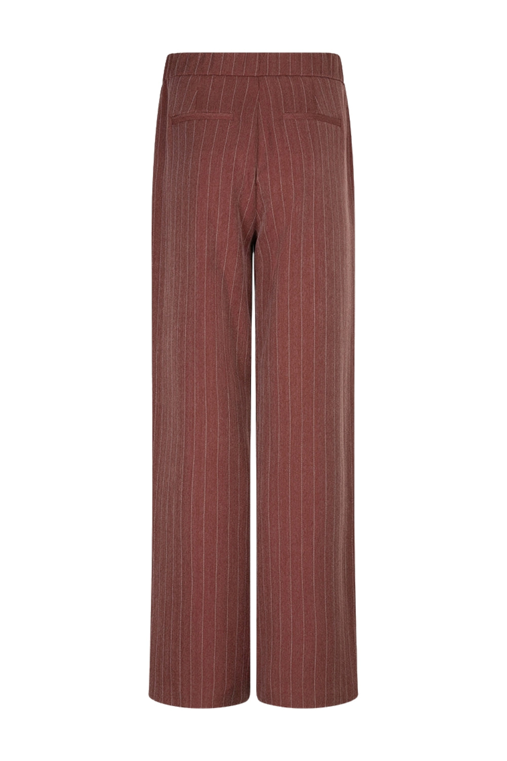 Brede herringbone broek in merlotkleur van EsQualo, stijlvolle en comfortabele damesbroek op een witte achtergrond.