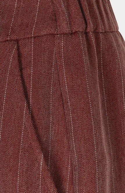 Broek Wide Herringbone Merlot F26.10511