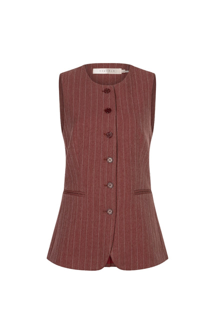 Gilet Herringbone Merlot F26.10512