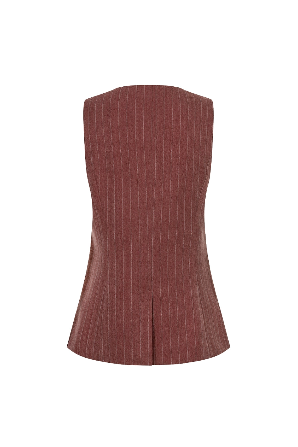 Heren gilet van herringbone stof in merlot kleur, door EsQualo, close-up van de textuur en knopen.