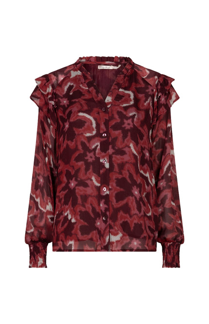 Blouse Ruffle Autumn Bloom Print F26.14511