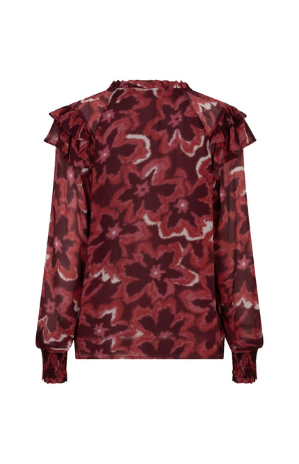 Blouse Ruffle Autumn Bloom Print F26.14511