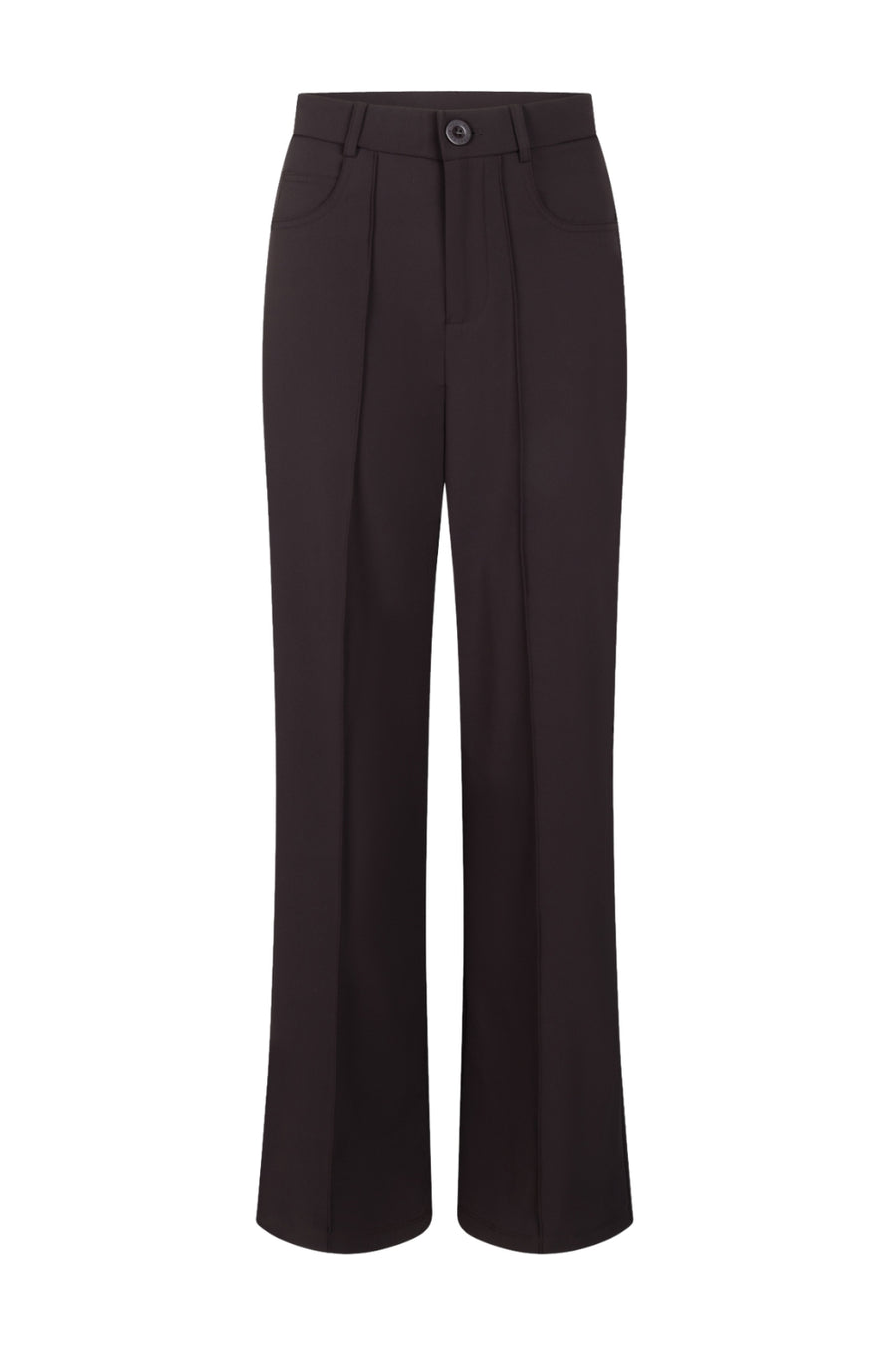 Zoso Travel Broek Beau Espresso, lichtgewicht en comfortabel, getoond in een natuurlijke pasvorm op een model.
