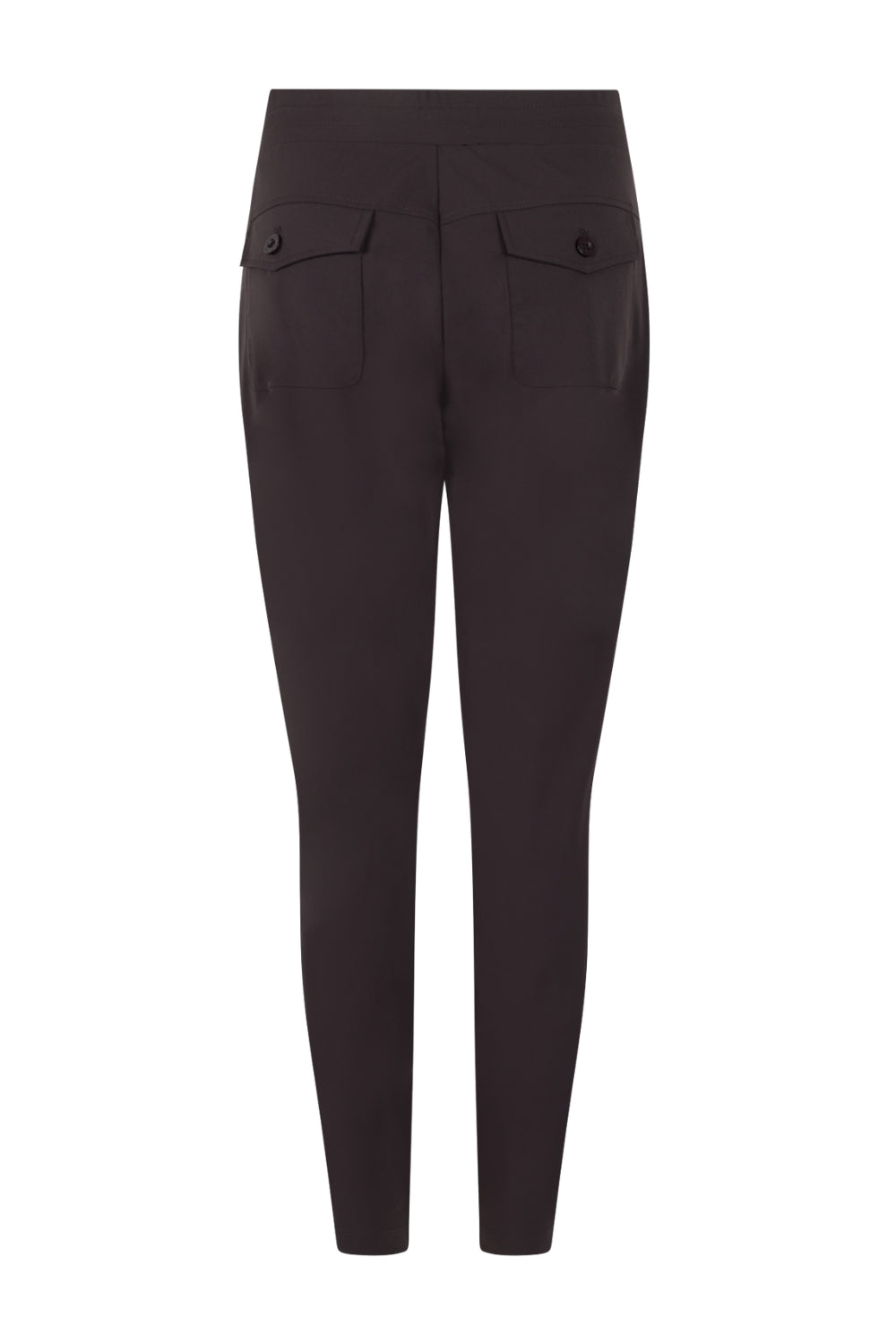 Zoso Travel Broek Amber Espresso, comfortabele reisbroek in donkerbruin met zakken, geschikt voor reizen en casual dragen