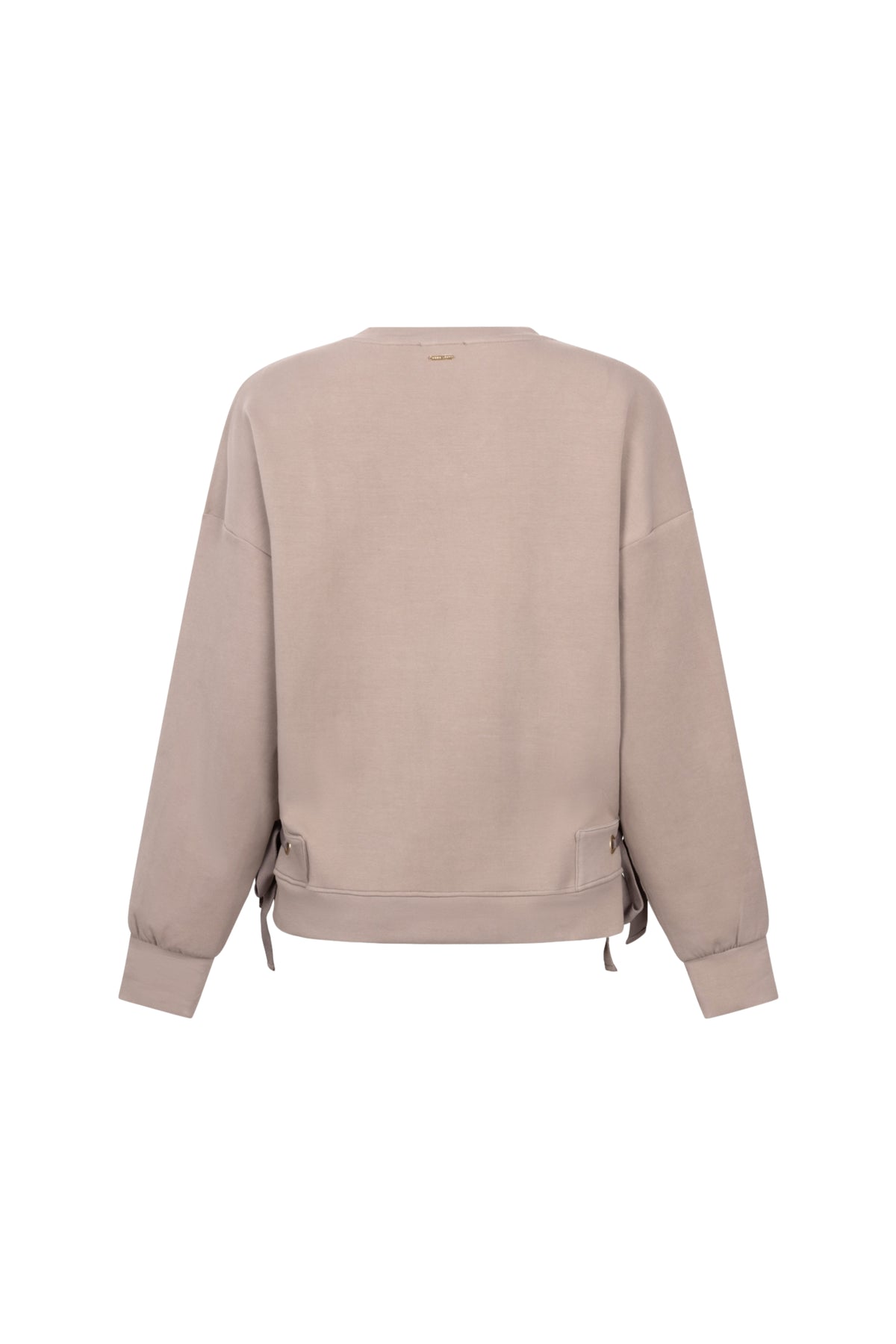 Taupe Zoso Romee sweater met lange mouwen en ronde hals, casual dameskleding voor comfortabele stijl.