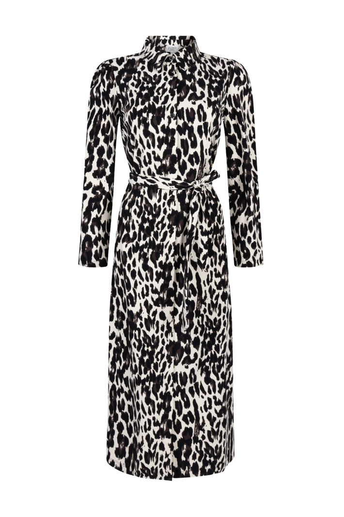 Zoso Travel Jurk Penny Black Espresso 264, elegante zwarte jurk met comfortabele pasvorm en subtiele details.