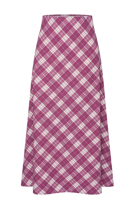 Travel Rok Autumn Check Print Magenta Purple 202529
