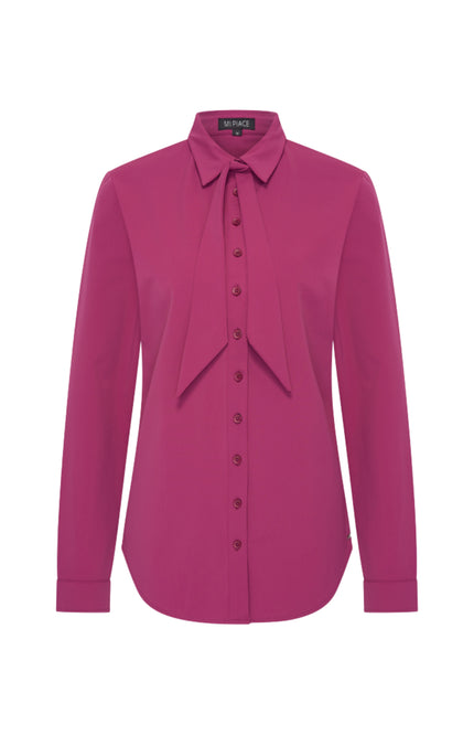Travel Blouse Bow Magenta Purple 202709