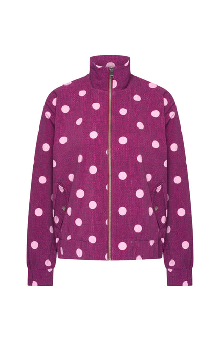 Travel Jacket Oversized Dot Structure Print Magenta Purple 202868