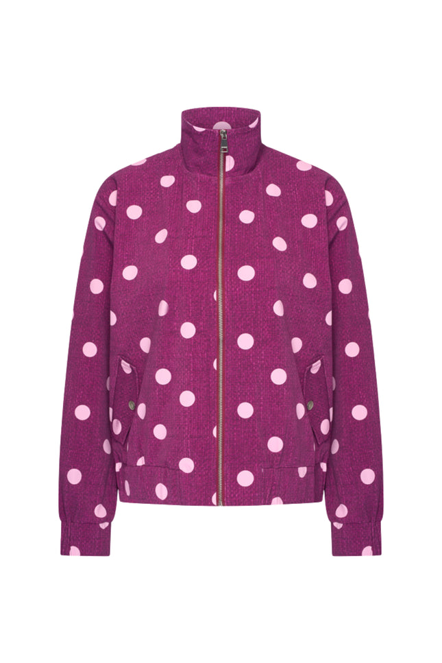 Travel Jacket Oversized Dot Structure Print Magenta Purple 202868