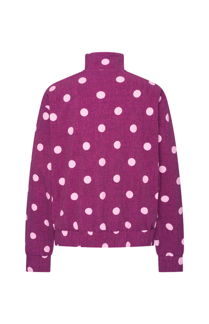 Travel Jacket Oversized Dot Structure Print Magenta Purple 202868