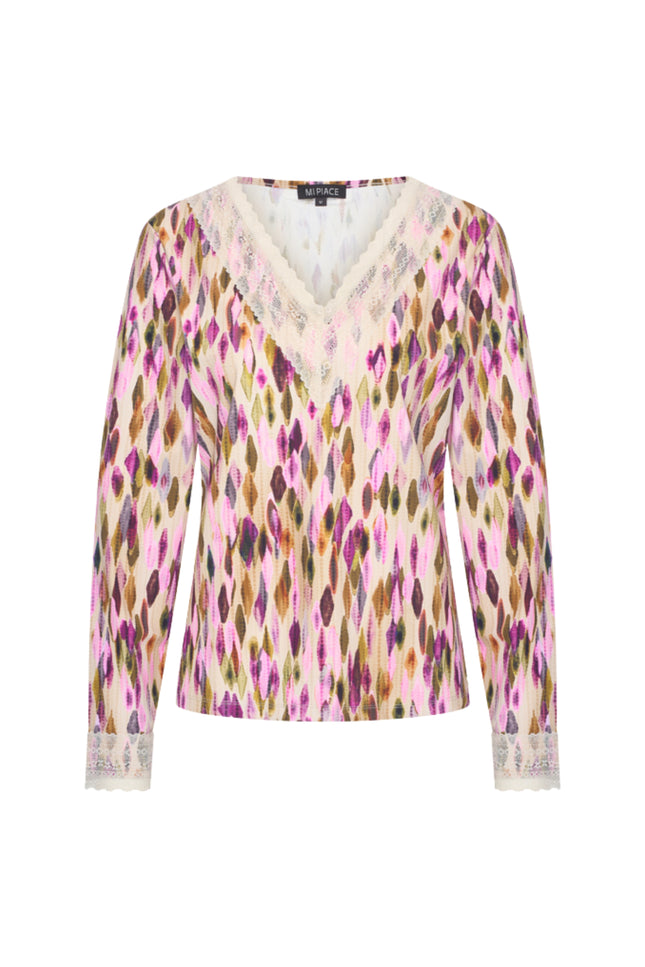 Travel Top Lace Argyles Print 202874