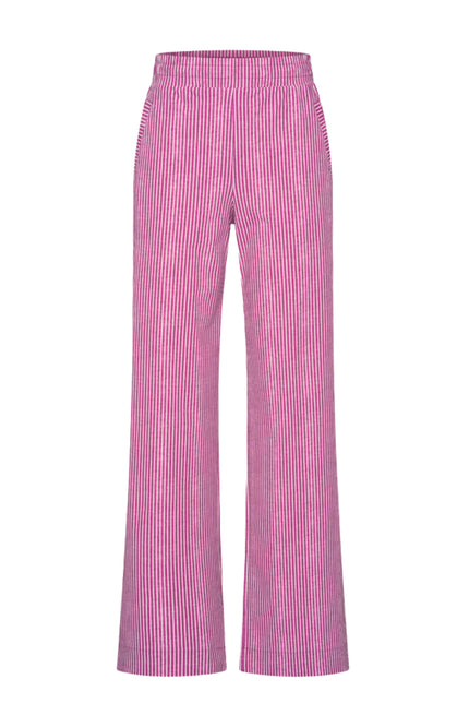 Travel Broek Small Stripe Print Magenta Purple 202884