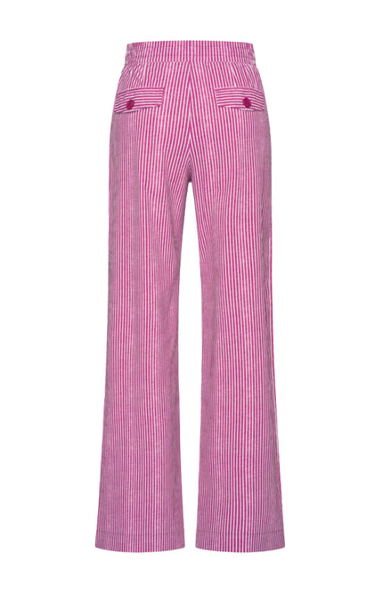 Travel Broek Small Stripe Print Magenta Purple 202884