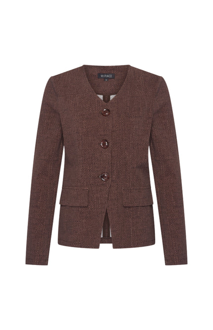 Travel Blazer Woven Structure Print Mahogany 202824