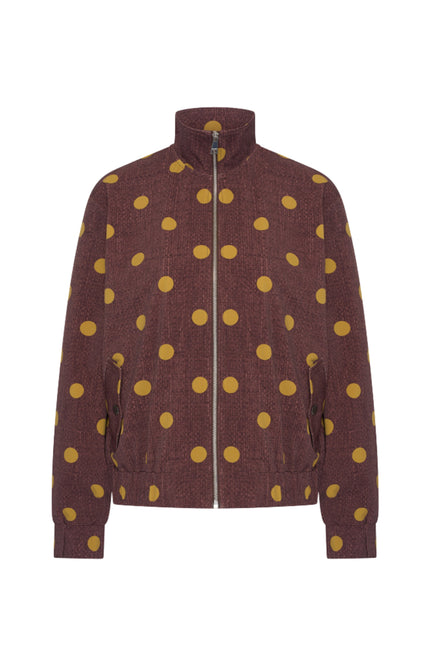 Travel Jacket Oversized Dot Structure Print Mahogany 202868