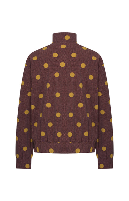 Travel Jacket Oversized Dot Structure Print Mahogany 202868