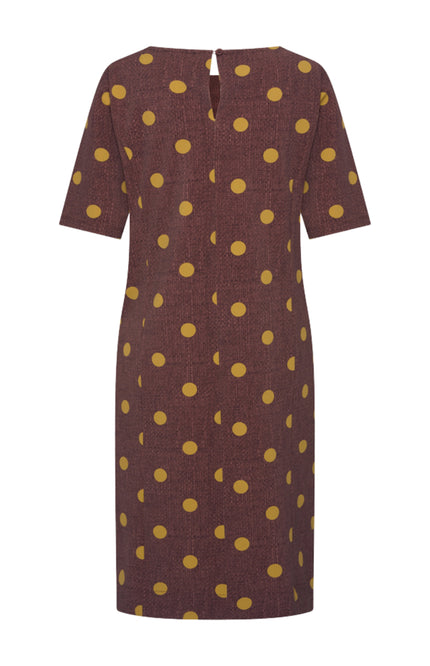 Travel Jurk Dot Structure Print Mahogany 202869