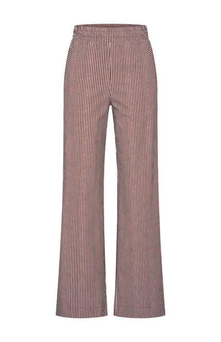 Travel Broek Small Stripe Print Mahogany 202884