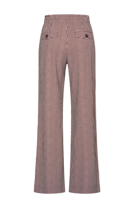 Travel Broek Small Stripe Print Mahogany 202884
