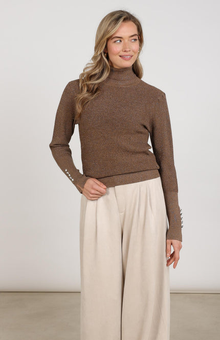 Trui Sylvia Lurex Taupe NKF03048