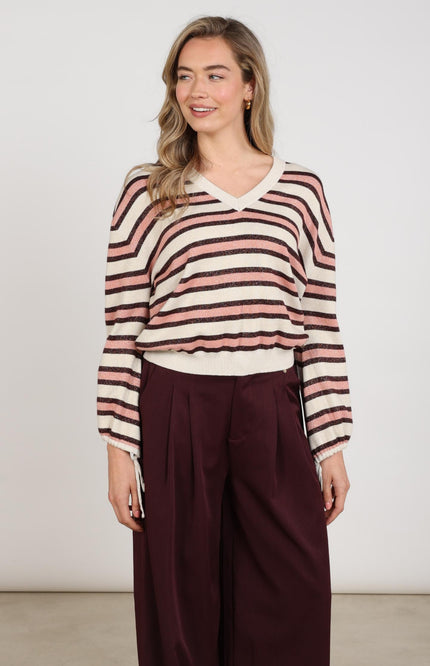 Trui Kim Stripe Sand Rose NKF03054