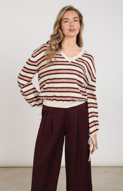 Trui Kim Stripe Sand Rose NKF03054