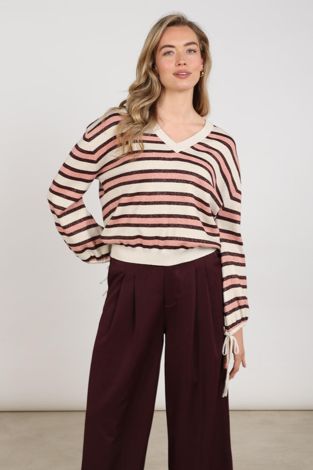 Trui Kim Stripe Sand Rose NKF03054