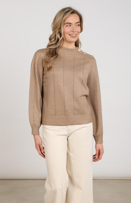 Trui Molly Strass Taupe NKF03085