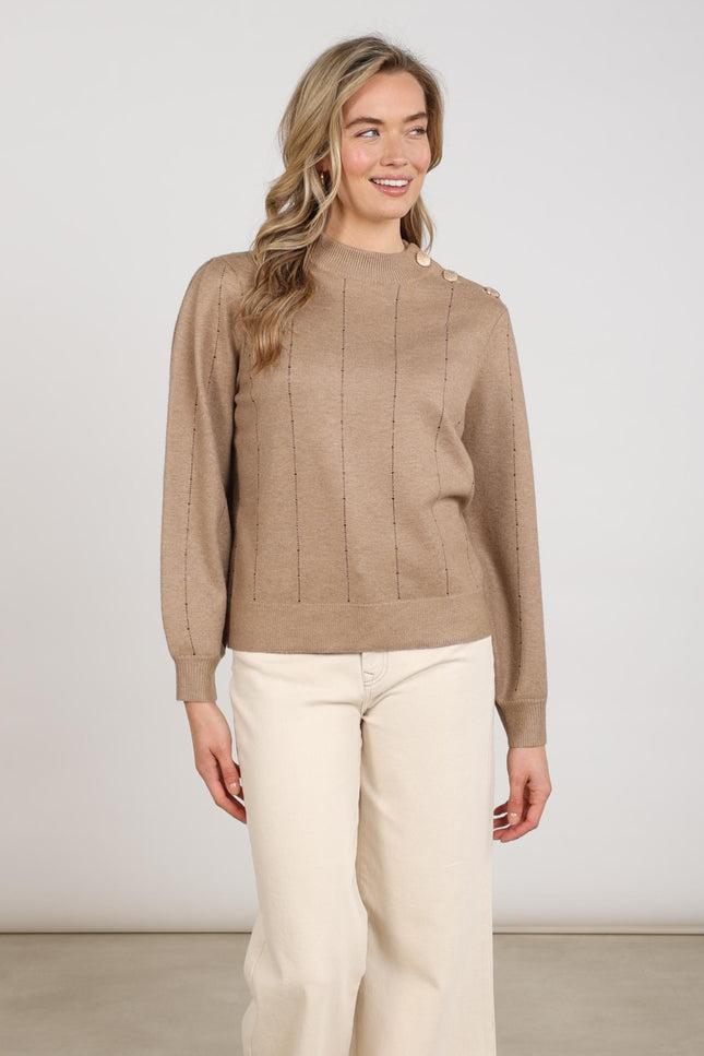 Trui Molly Strass Taupe NKF03085