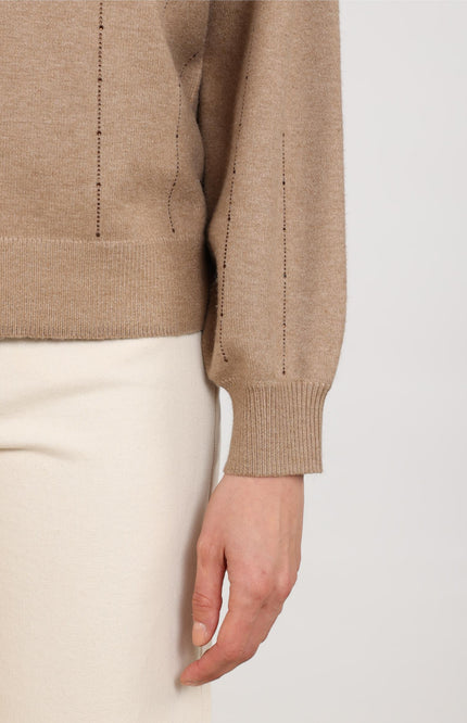 Trui Molly Strass Taupe NKF03085