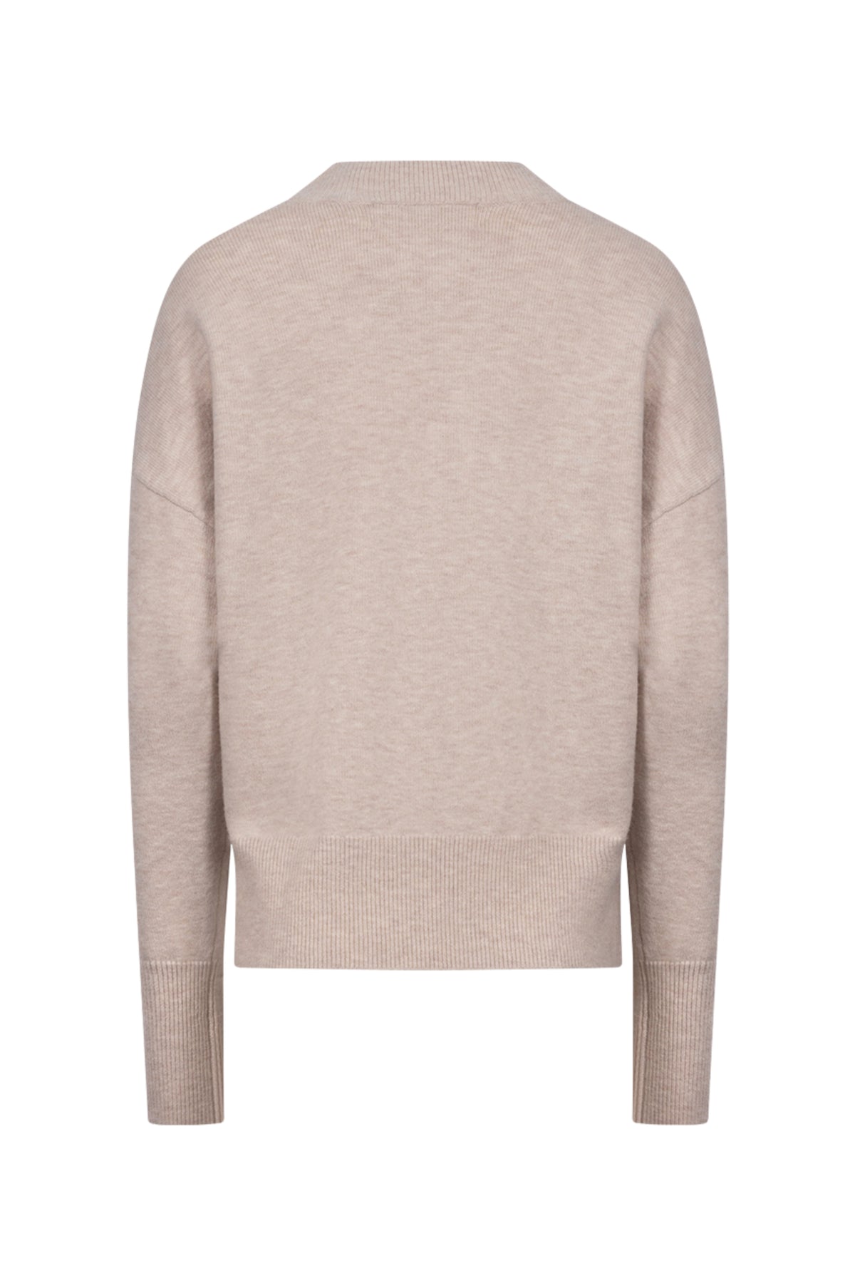 Nukus Meike zandkleurige melange trui met ronde hals en lange mouwen, casual en comfortabel voor dagelijks gebruik