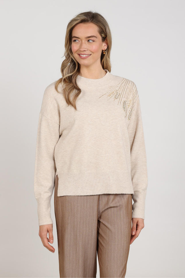 Trui Meike Sand Melange NKF03101