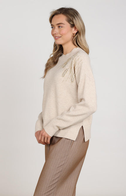 Trui Meike Sand Melange NKF03101