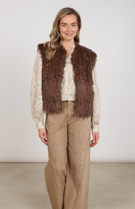 Gilet Mila Feather Taupe NKF08026