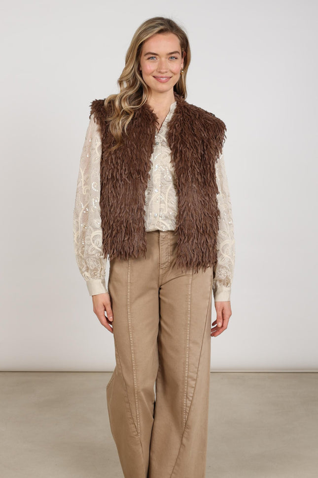 Gilet Mila Feather Taupe NKF08026