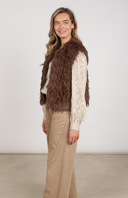 Gilet Mila Feather Taupe NKF08026