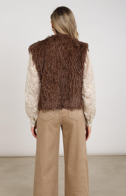 Gilet Mila Feather Taupe NKF08026