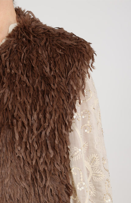 Gilet Mila Feather Taupe NKF08026