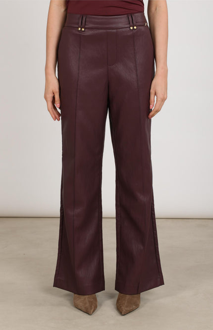 Broek Jill PU Cherry NKF09061