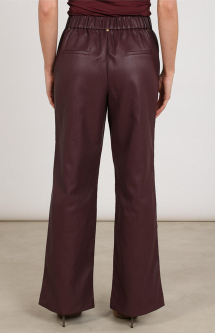 Broek Jill PU Cherry NKF09061