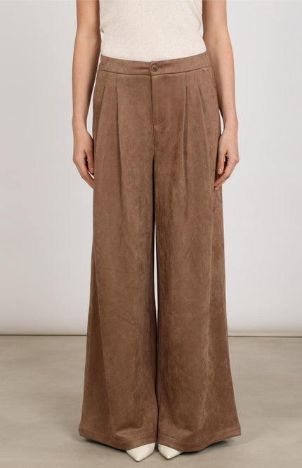 Broek Bodine Suede Taupe NKF09102