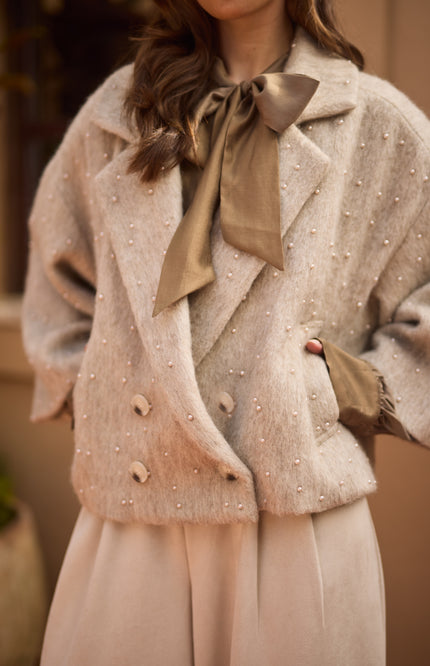 Jacket Danique Pearls Sand NKF13149