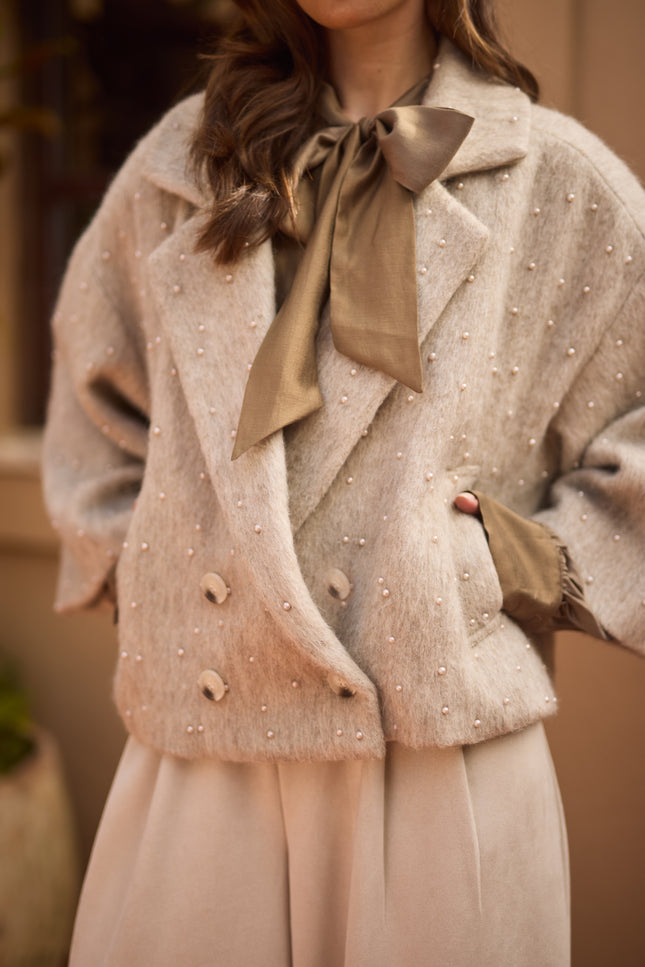 Jacket Danique Pearls Sand NKF13149