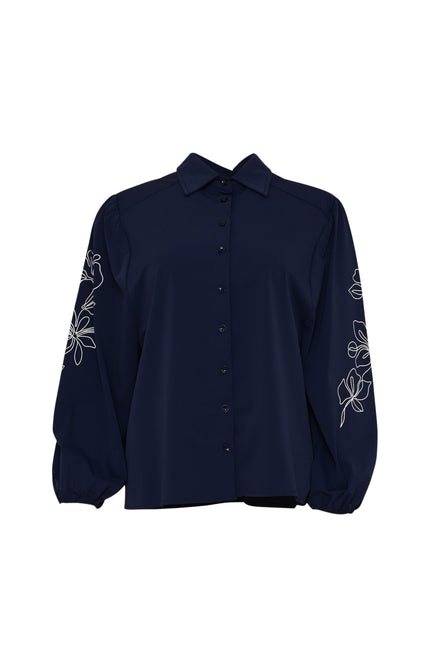 Travel Blouse Larixxe Navy Offwhite