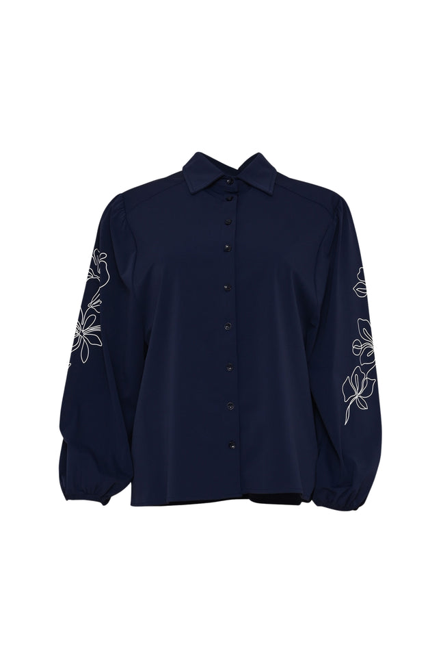 Travel Blouse Larixxe Navy Offwhite