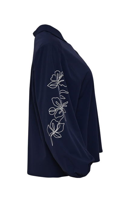 Travel Blouse Larixxe Navy Offwhite